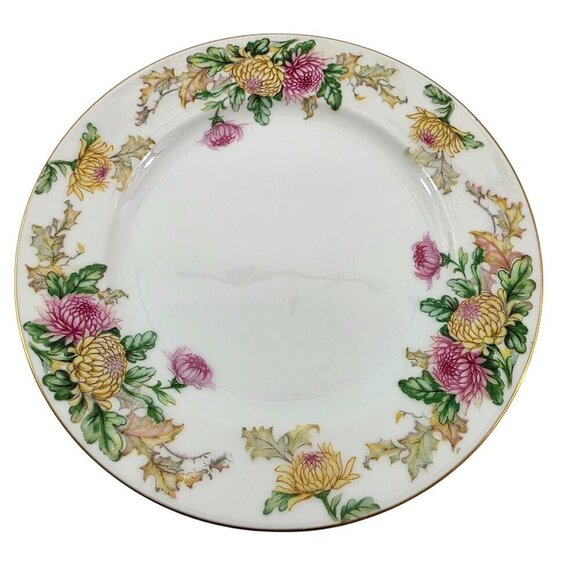 Mikado Japan SANDRA Floral with Gold Trim Salad Luncheon Plates – Set of 4 - Picture 4 of 16